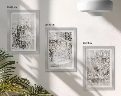 Zidna galerija slika uzorci drvenih letvica u nijansama sive i bijele