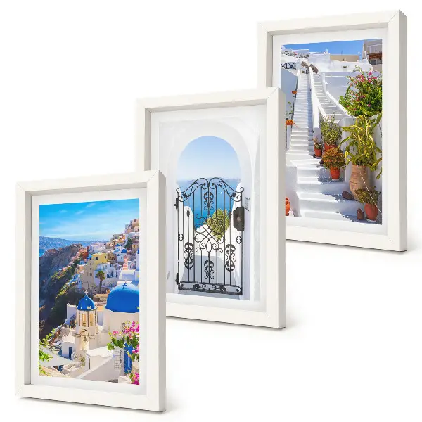 Zidna galerija slika pogled na santorini i grčku arhitekturu mjesta oia