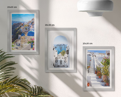 Zidna galerija slika Pogled na Santorini, grčku arhitekturu Oie