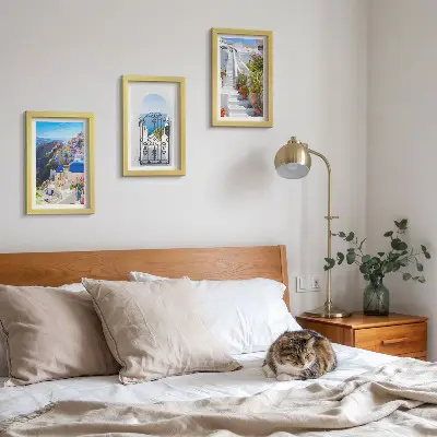 Zidna galerija slika pogled na santorini i grčku arhitekturu mjesta oia