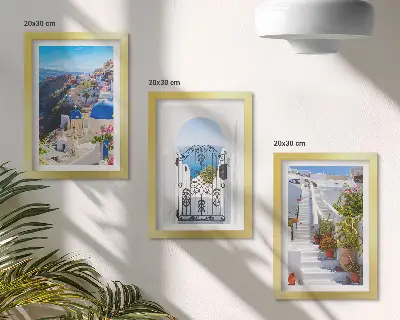 Zidna galerija slika pogled na santorini i grčku arhitekturu mjesta oia