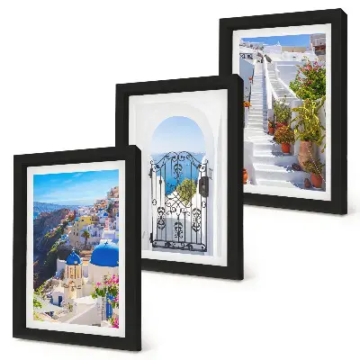 Zidna galerija slika pogled na santorini i grčku arhitekturu mjesta oia