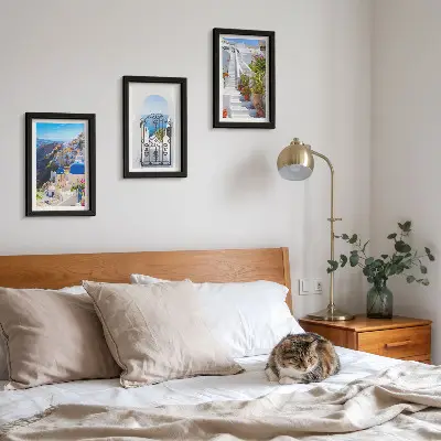 Zidna galerija slika pogled na santorini i grčku arhitekturu mjesta oia