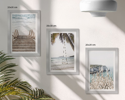 Zidna galerija slika Plaža s drvenim stepenicama i ljuljačkom uz more