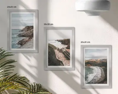 Komplet slika u okviru pogled na more s liticama i pejzažom plaže