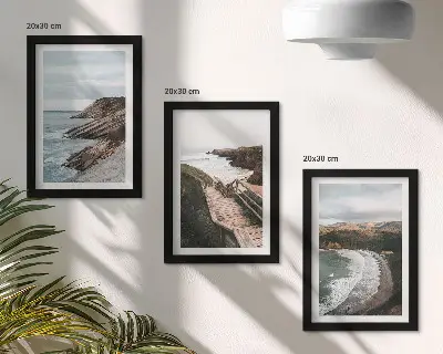 Komplet slika u okviru pogled na more s liticama i pejzažom plaže