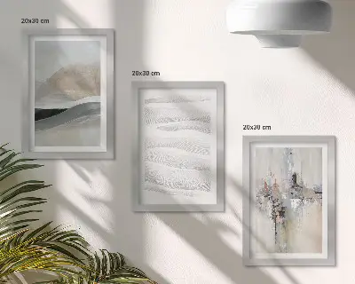 Set 3 slike u okviru apstraktni uzorci u neutralnim zemljanim tonovima