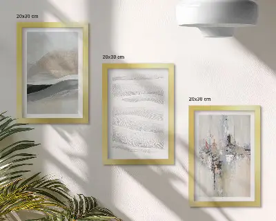 Set 3 slike u okviru apstraktni uzorci u neutralnim zemljanim tonovima