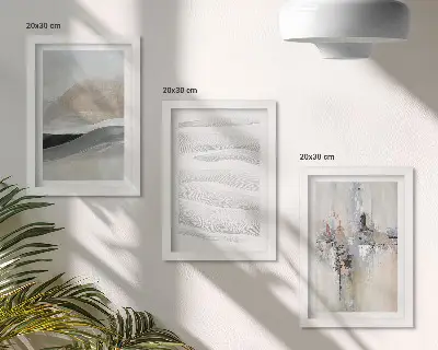 Set 3 slike u okviru apstraktni uzorci u neutralnim zemljanim tonovima