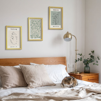Set 3 slike u okviru Linije i biljni uzorci u minimalističkom stilu