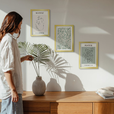 Set 3 slike u okviru Linije i biljni uzorci u minimalističkom stilu