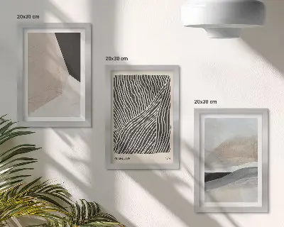 Zidna galerija slika apstraktni uzorci u nijansama bež i sive boje