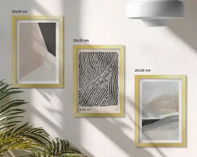 Zidna galerija slika apstraktni uzorci u nijansama bež i sive boje