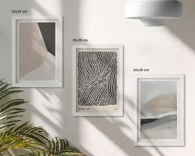 Zidna galerija slika apstraktni uzorci u nijansama bež i sive boje