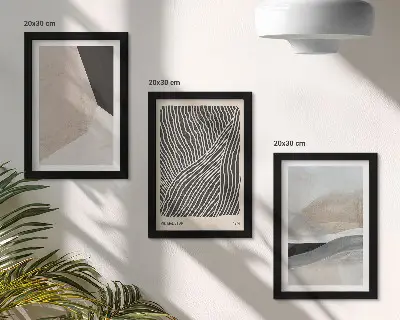 Zidna galerija slika apstraktni uzorci u nijansama bež i sive boje
