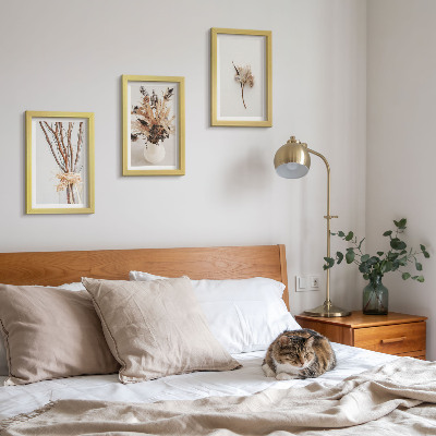Set 3 slike u okviru Cvijeće i grane u minimalističkom prirodnom stilu