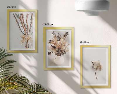 Set 3 slike u okviru Cvijeće i grane u minimalističkom prirodnom stilu