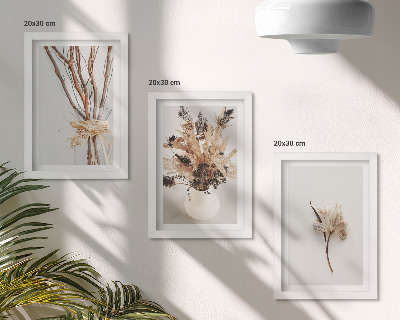 Set 3 slike u okviru Cvijeće i grane u minimalističkom prirodnom stilu