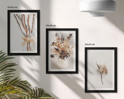 Set 3 slike u okviru Cvijeće i grane u minimalističkom prirodnom stilu