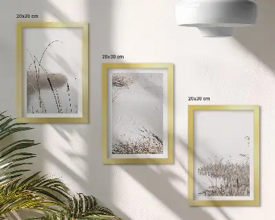 Komplet slika u okviru vodena vegetacija s nježnim ljetnim prizorima