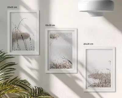 Komplet slika u okviru vodena vegetacija s nježnim ljetnim prizorima