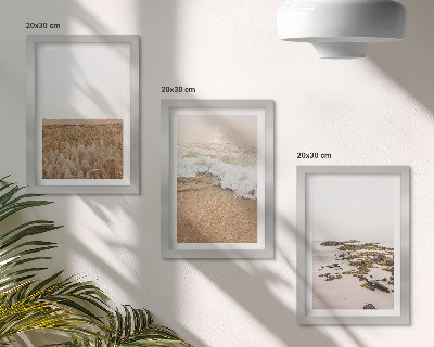Zidna galerija slika Plaža s valovima i morskim kamenjem ljeti