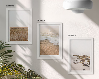 Zidna galerija slika Plaža s valovima i morskim kamenjem ljeti