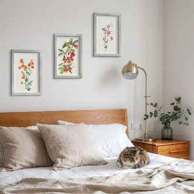 Komplet slika u okviru vintage retro cvjetni motiv