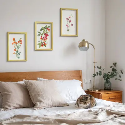 Komplet slika u okviru vintage retro cvjetni motiv