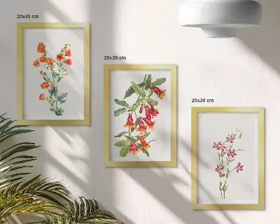 Komplet slika u okviru vintage retro cvjetni motiv
