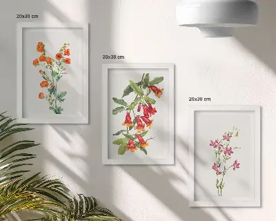 Komplet slika u okviru vintage retro cvjetni motiv