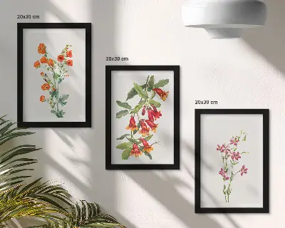 Komplet slika u okviru vintage retro cvjetni motiv