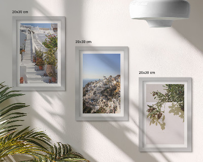 Zidna galerija slika Bijele stepenice na Santoriniju s pogledom na grad