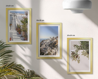 Zidna galerija slika Bijele stepenice na Santoriniju s pogledom na grad