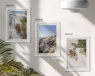 Zidna galerija slika Bijele stepenice na Santoriniju s pogledom na grad