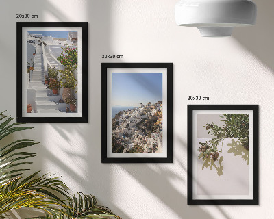 Zidna galerija slika Bijele stepenice na Santoriniju s pogledom na grad