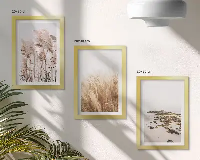 Zidna galerija slika s motivom pampas trave i boemske plaže