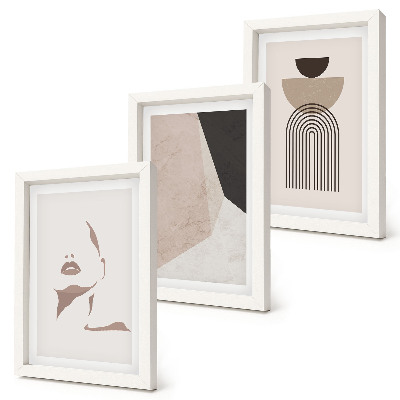 Set 3 slike u okviru Apstraktni geometrijski oblici i žensko lice