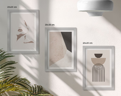 Set 3 slike u okviru Apstraktni geometrijski oblici i žensko lice