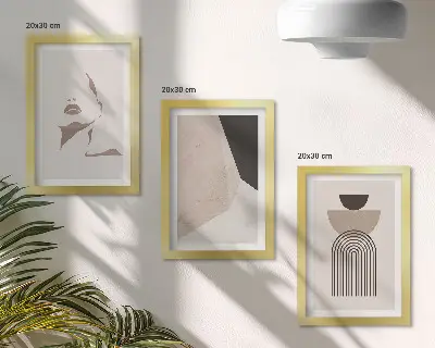 Apstraktni geometrijski oblici i žensko lice set od 3 slike u okviru