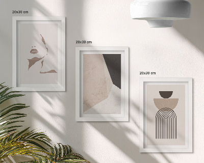 Set 3 slike u okviru Apstraktni geometrijski oblici i žensko lice