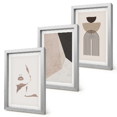 Set 3 slike u okviru Apstraktni geometrijski oblici i žensko lice