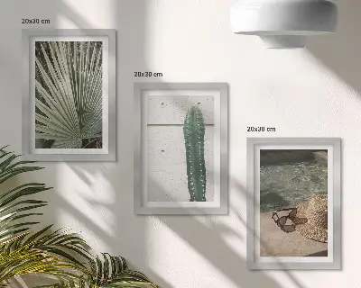 Zidna galerija slika tropske biljke i motivi za odmor uz vodu