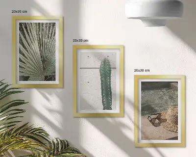 Zidna galerija slika tropske biljke i motivi za odmor uz vodu