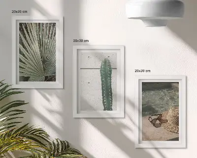 Zidna galerija slika tropske biljke i motivi za odmor uz vodu