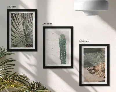 Zidna galerija slika tropske biljke i motivi za odmor uz vodu