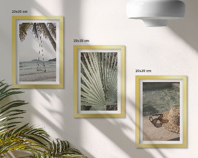 Set 3 slike u okviru Odmor na plaži s ljuljačkama od palminog lišća
