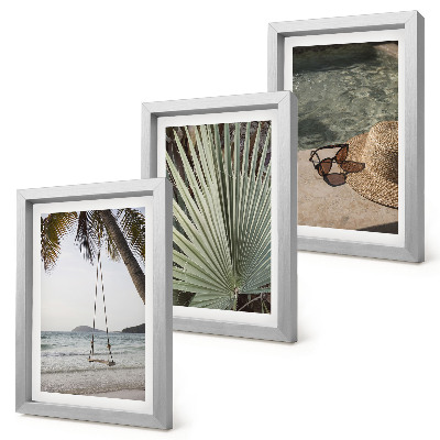 Set 3 slike u okviru Odmor na plaži s ljuljačkama od palminog lišća