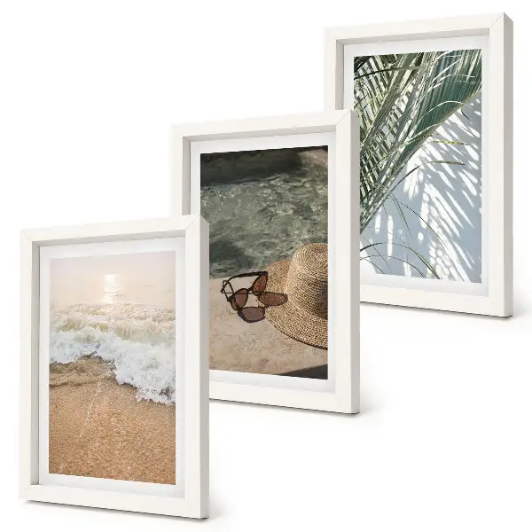 Zidna galerija slika šešir za plažu i sunčane naočale s motivom lišća