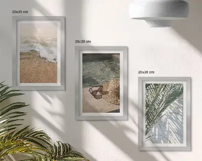 Zidna galerija slika šešir za plažu i sunčane naočale s motivom lišća